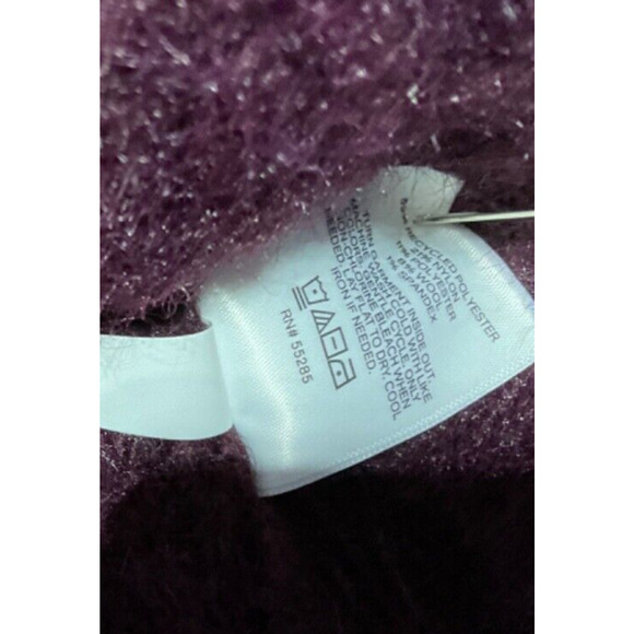 Express Purple Fuzzy Knit Half Zip Sweater Women’s Size M Wool Blend - Picture 5 of 9
